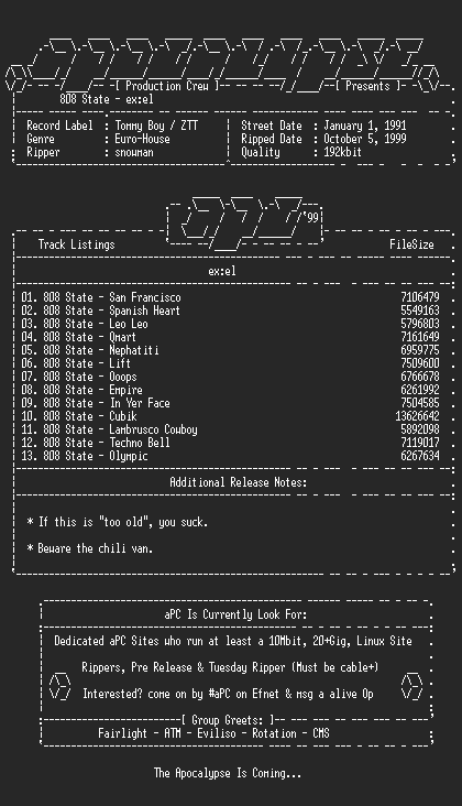 NFO file for 808_State-Exel-1991-aPC