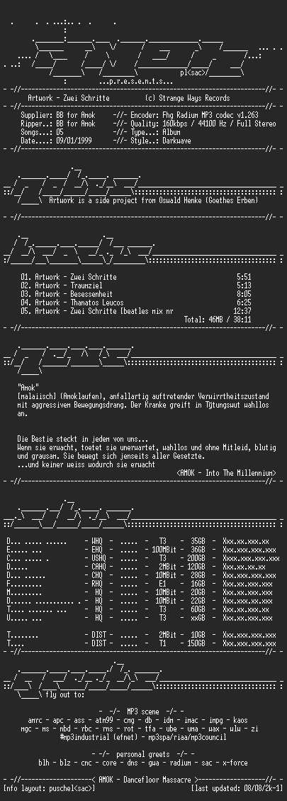 NFO file for Artwork-Zwei_Schritte-(1995)-AMOK