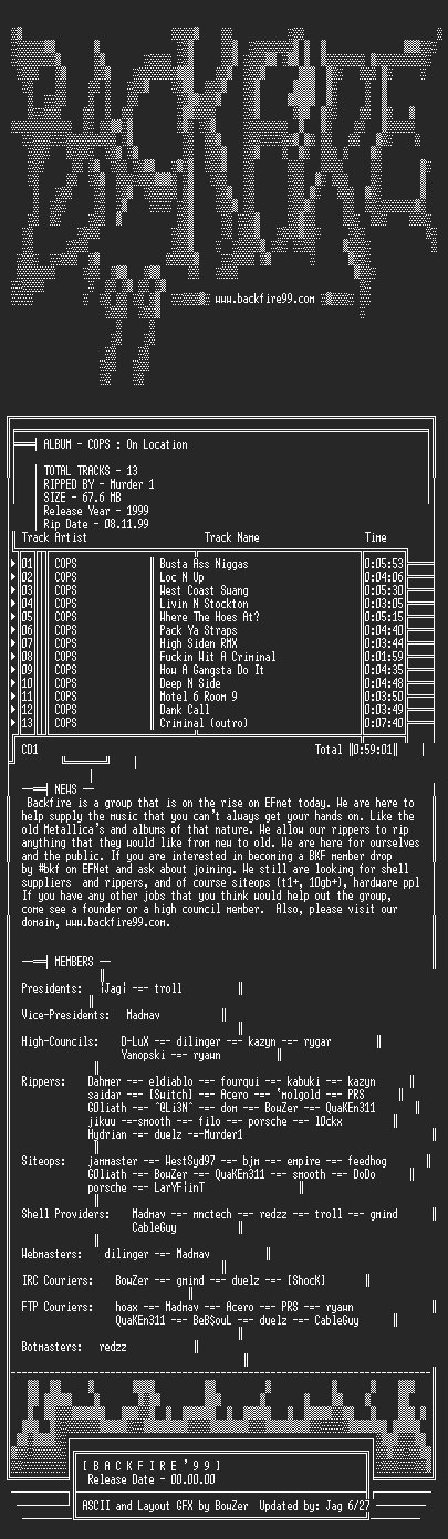 NFO file for COPS_-_On_Location-1999-BKF