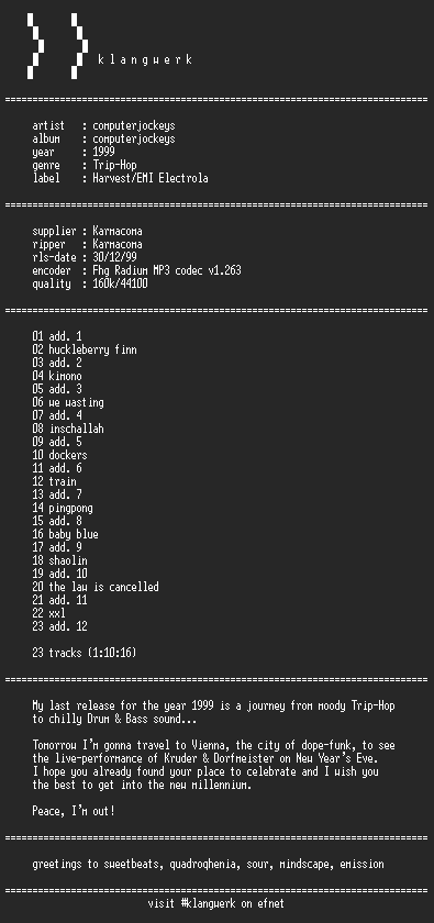 NFO file for Computer_jockeys--computer_jockeys-1999-kW