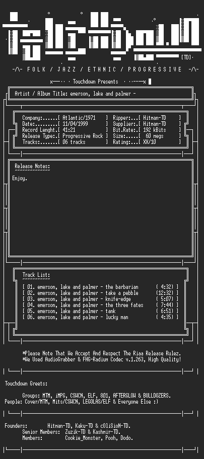 NFO file for Emerson_Lake_and_Palmer-TD