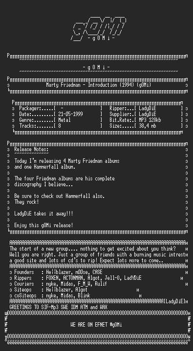 NFO file for Marty_Friedman_-_Introduction_(1994)_(gOMi)