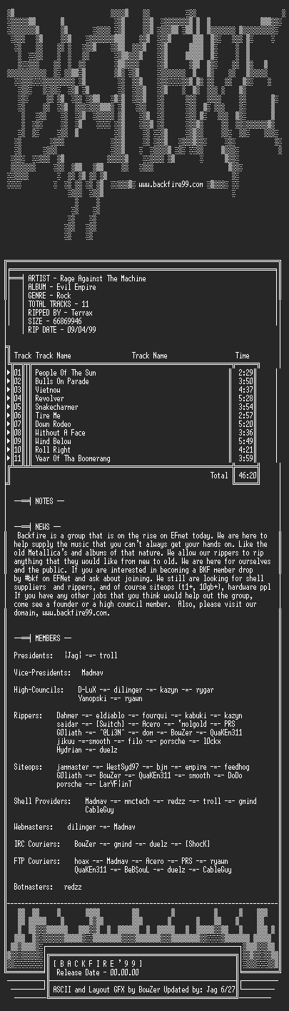 NFO file for Rage_Against_the_Machine-Evil_Empire-1996-BKF