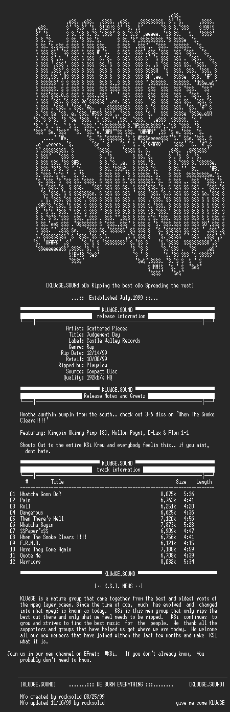 NFO file for Scattered_Pieces-Judgement_Day-1999-KSi