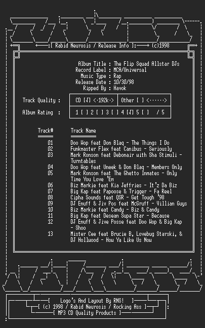 NFO file for Various_Artists-The_Flip_Squad_Allstar_DJs-RNS