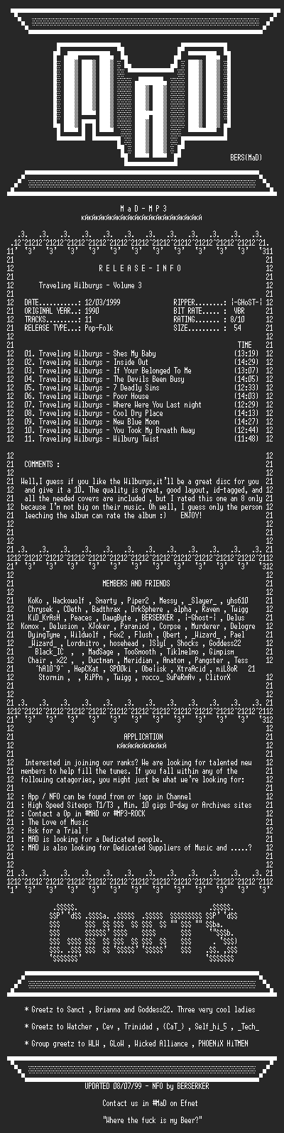 NFO file for Traveling_Wilburys_-_Volume_3_(1990)-MAD