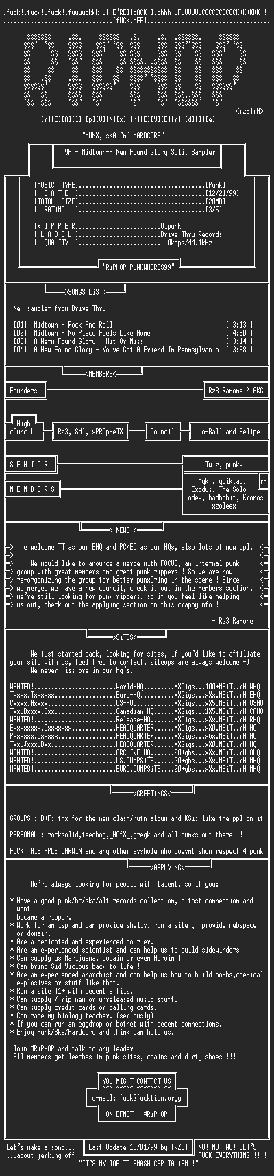 NFO file for VA-Midtown-A_New_Found_Glory_Split_Sampler-1999-rH