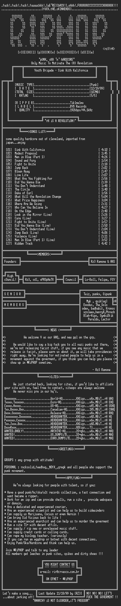 NFO file for Youth_Brigade-Sink_With_Kalifornia-rH