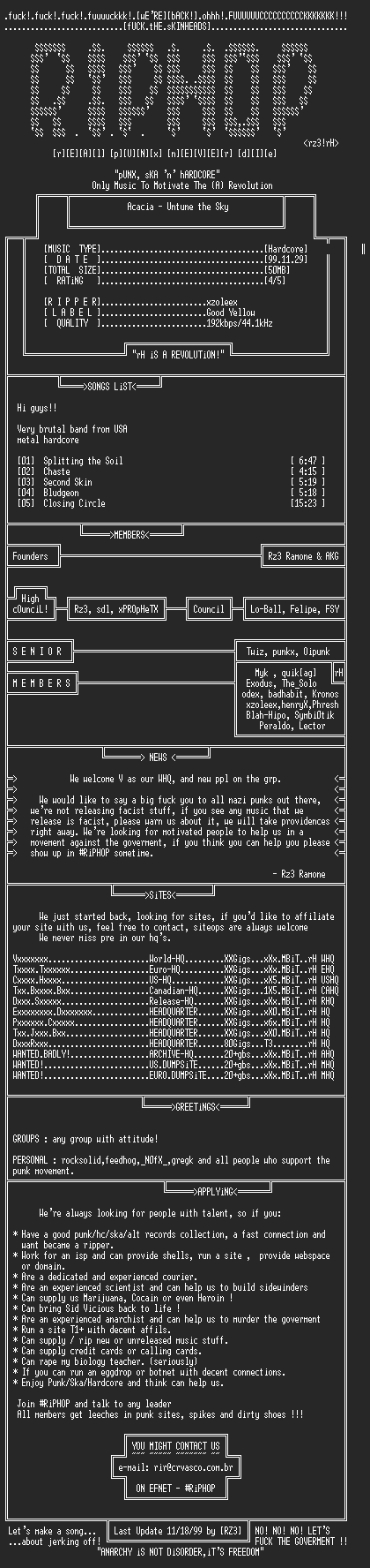 NFO file for Acacia-Untune_the_Sky-1998-rH