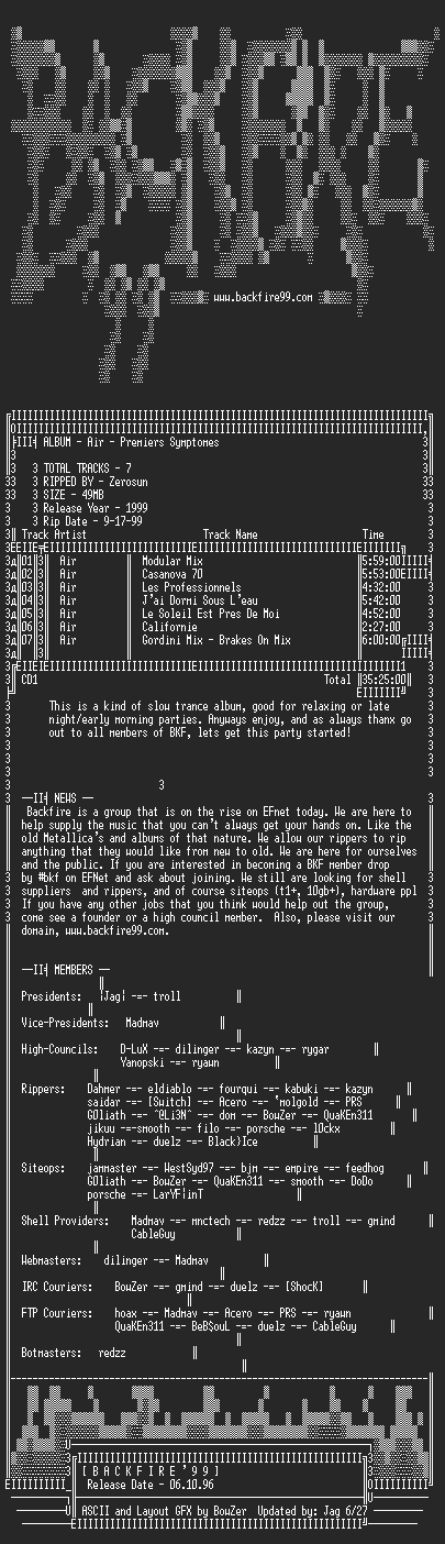 NFO file for Air_-_Premiers_Symptomes-1999-BKF