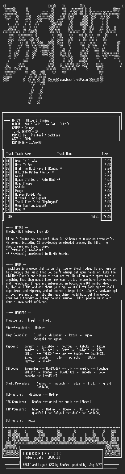 NFO file for Alice_In_Chains-Music_Bank-1999-BKF