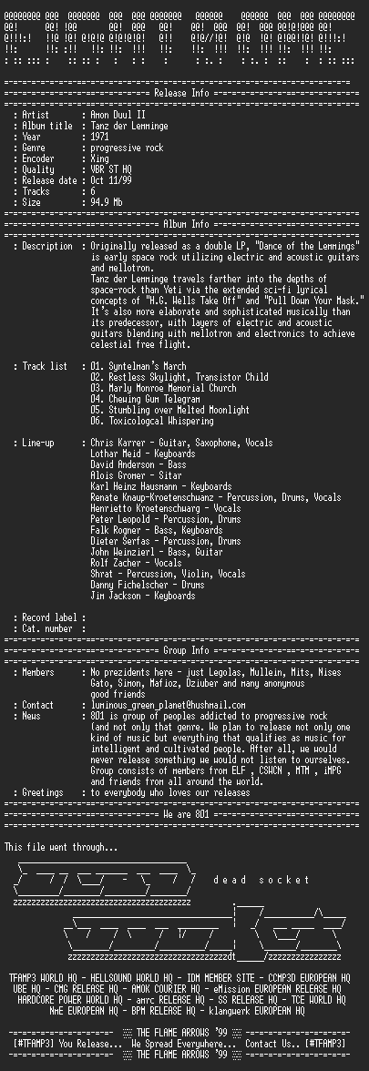 NFO file for Amon_Duul_II-Tanz_Der_Lemminge_(1971)-801