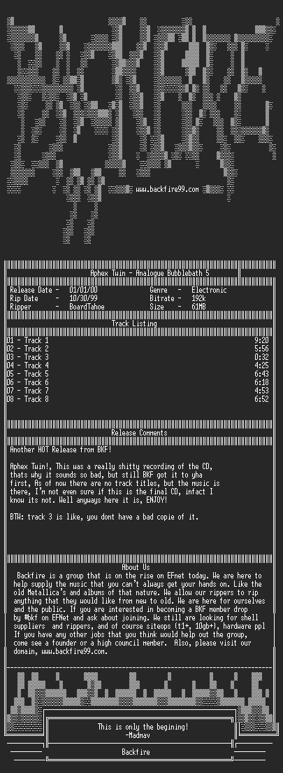 NFO file for Aphex_Twin_-_Analogue_Bubblebath_5-2000-BKF