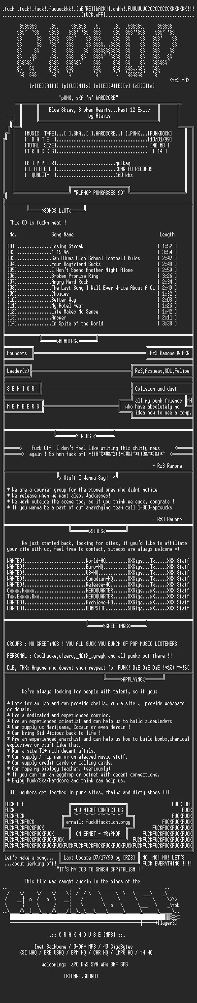 NFO file for Ataris-Blue_Skies_Broken_Hearts_Next_12_Exits-1999-rH