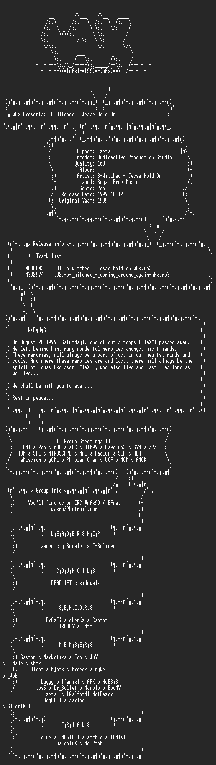 NFO file for B_Witched_-_Jesse_Hold_On_CDS_1999-wAx