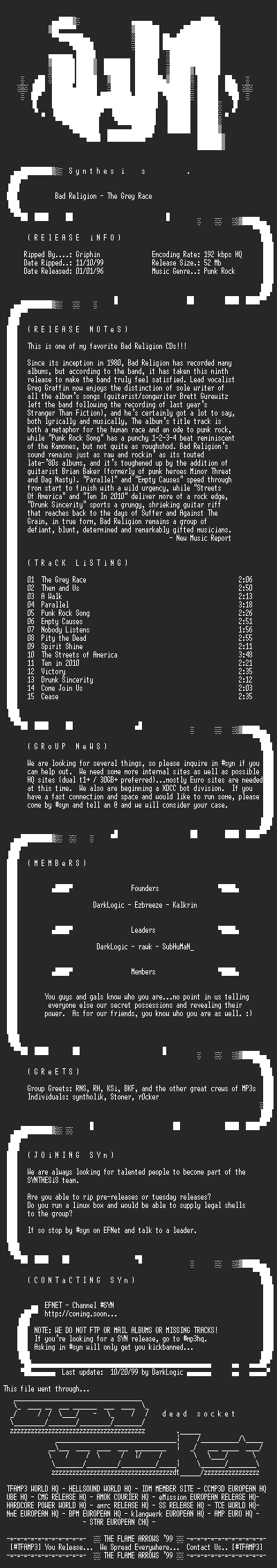 NFO file for Bad_Religion-The_Grey_Race-1996-SYN