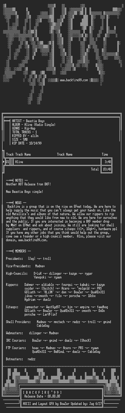 NFO file for Beastie_Boys-Alive_(Radio_Single)-1999-BKF
