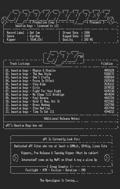 NFO file for Beastie_Boys-Licensed_To_Ill-1986-aPC