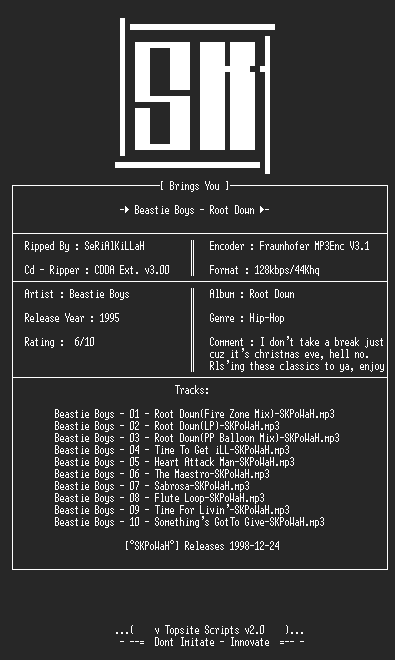 NFO file for Beastie_Boys-Root_Down-1995-SKPoWaH