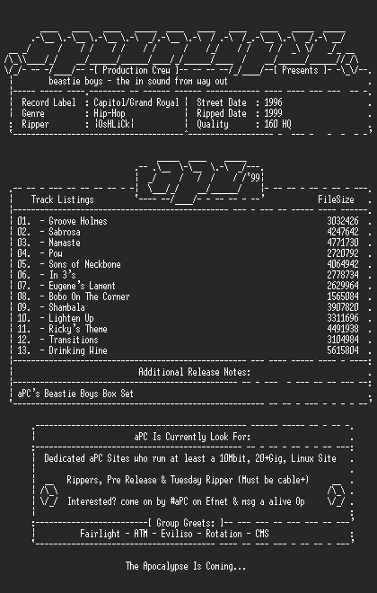 NFO file for Beastie_Boys-The_In_Sound_From_Way_Out-1996-aPC