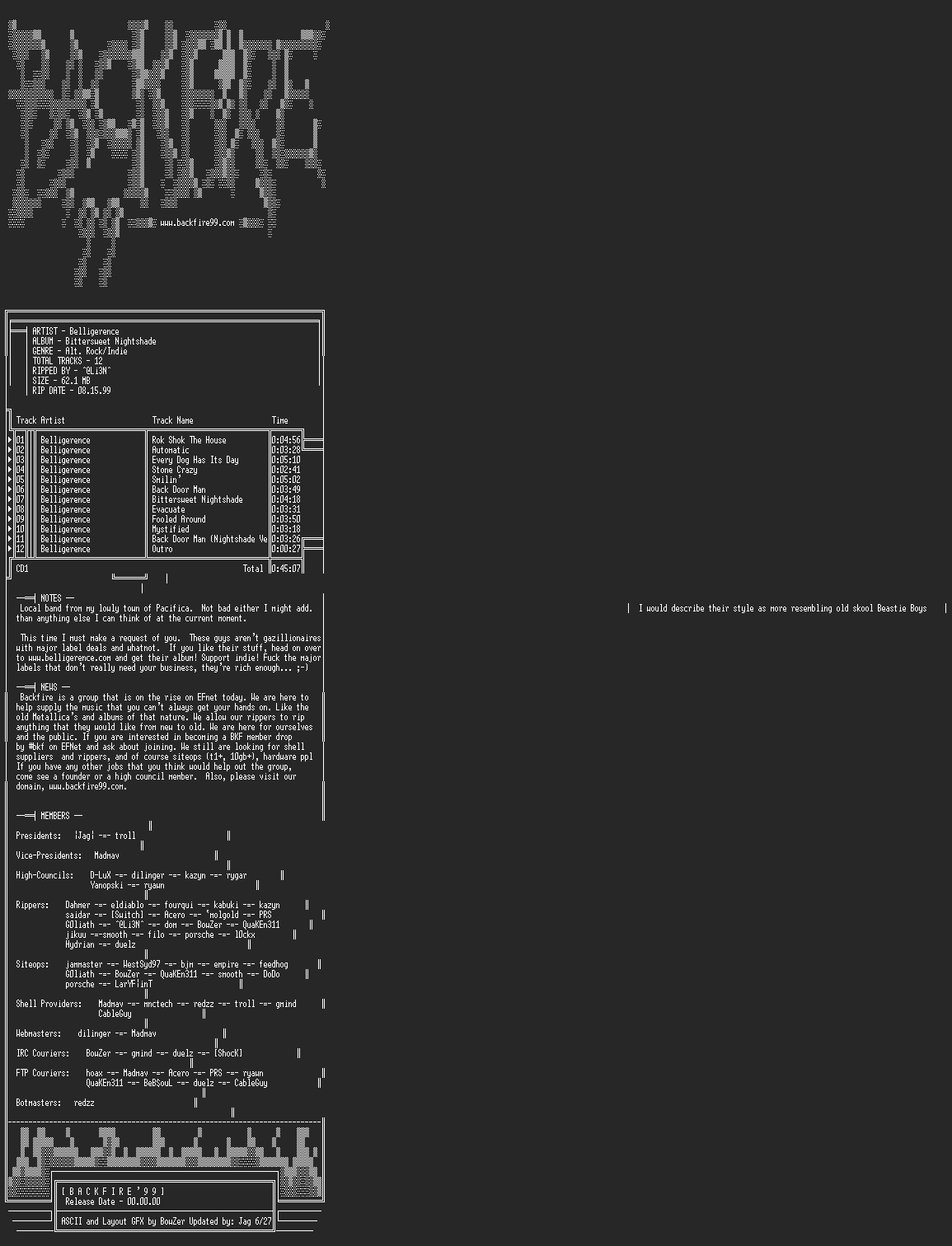 NFO file for Belligerence_-_Bittersweet_Nightshade-1999-BKF