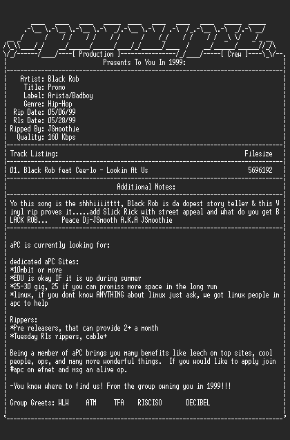 NFO file for Black_rob-lookin_at_us-promo_single-1999-apc