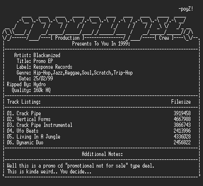 NFO file for Blackanized-Promo_EP-1999-Hydro-aPC