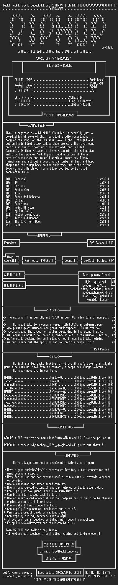 NFO file for Blink182-Buddha-1994-rH