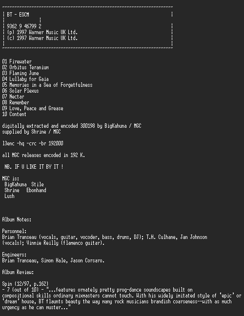 NFO file for BT-ESCM-MGC