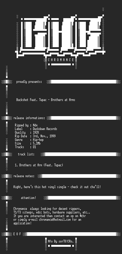 NFO file for Buckshot_Feat_Tupac-Brothers_At_Arms-(Vinyl_Single)-1999-CHR