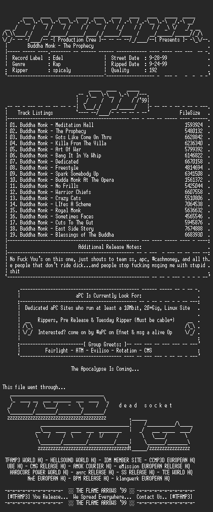 NFO file for Buddha_Monk-The_Prophecy-1999-aPC