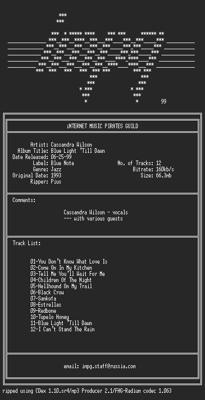 NFO file for Cassandra_Wilson-Blue_Light_Till_Dawn-1993-iMPG