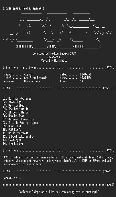 NFO file for Casual-Meanwhile-1998-CMS