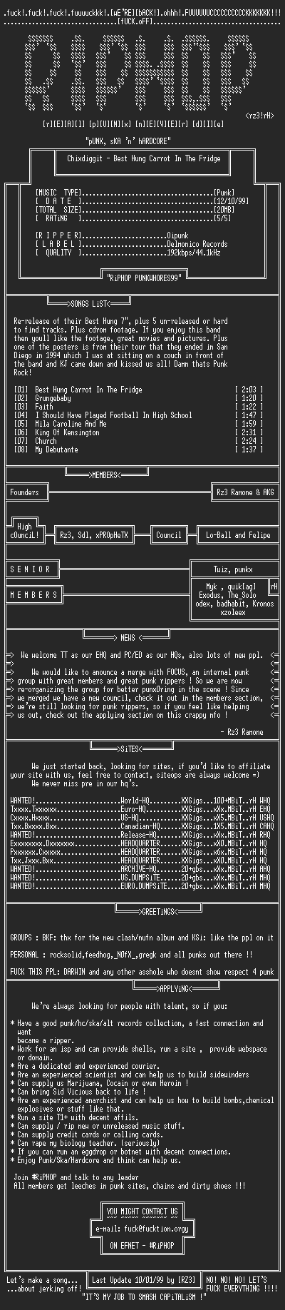 NFO file for Chixdiggit-Best_Hung_Carrot_In_The_Fridge-1999-rH