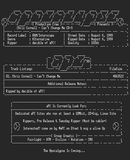 NFO file for Chris_Cornell-Cant_Change_Me_CD-S-1999-aPC