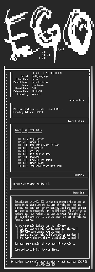 NFO file for Daddylonglegs-horse-1999-EGO