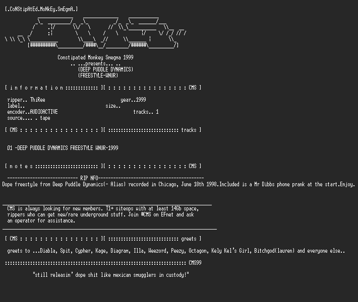 NFO file for Deep_Puddle_Dynamics-Freestyle-1999-CMS