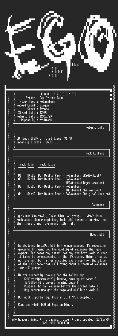 NFO file for Der_Dritte_Raum-Polarstern-1999-EGO