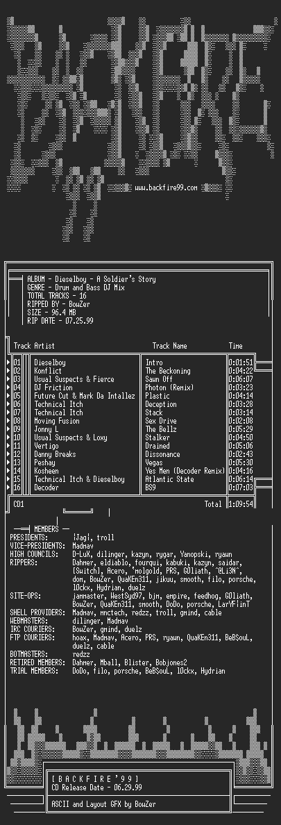 NFO file for Dieselboy_-_A_Soldiers_Story-1999-BKF