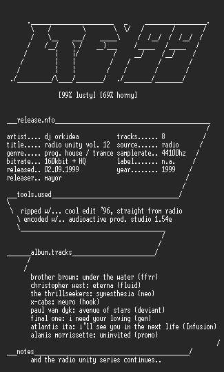 NFO file for DJ_Orkidea-Radio_Unity_Vol_12_Radio_Mayor-LtE