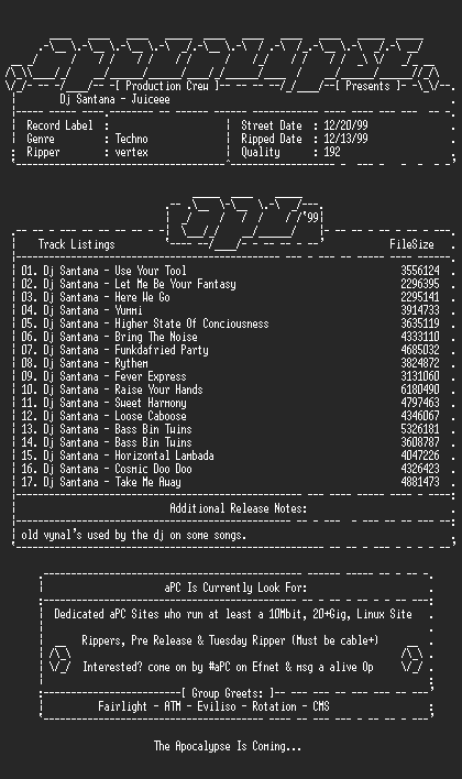 NFO file for Dj_Santana-Juicee-1999-aPC