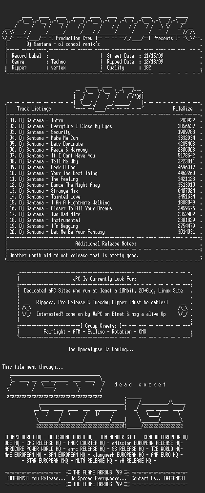 NFO file for Dj_Santana-Ol_School_Remixes-1999-aPC