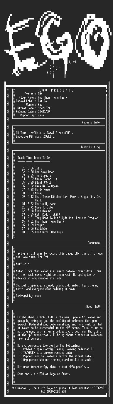NFO file for DMX-And_Then_There_Was_X-1999-EGO
