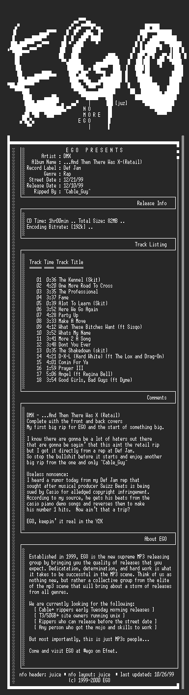 NFO file for DMX-And_Then_There_Was_X-(RETAIL)-1999-EGO