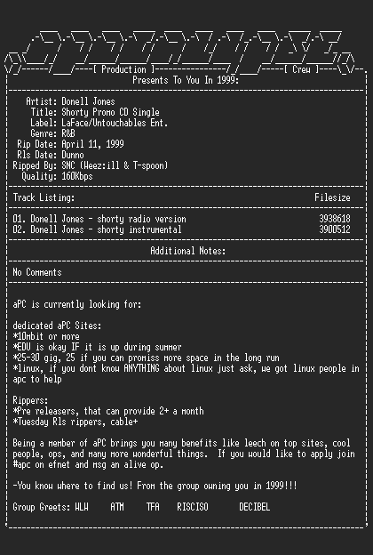 NFO file for Donell_Jones-Shorty_Promo_CD_Single-1999-aPC