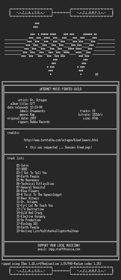 NFO file for Dr.Octagon--Ecologyst-(1997)-iMPG