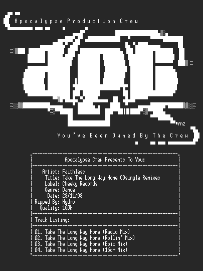 NFO file for Faithless-take_the_long_way_home_remixes-apc-hydro