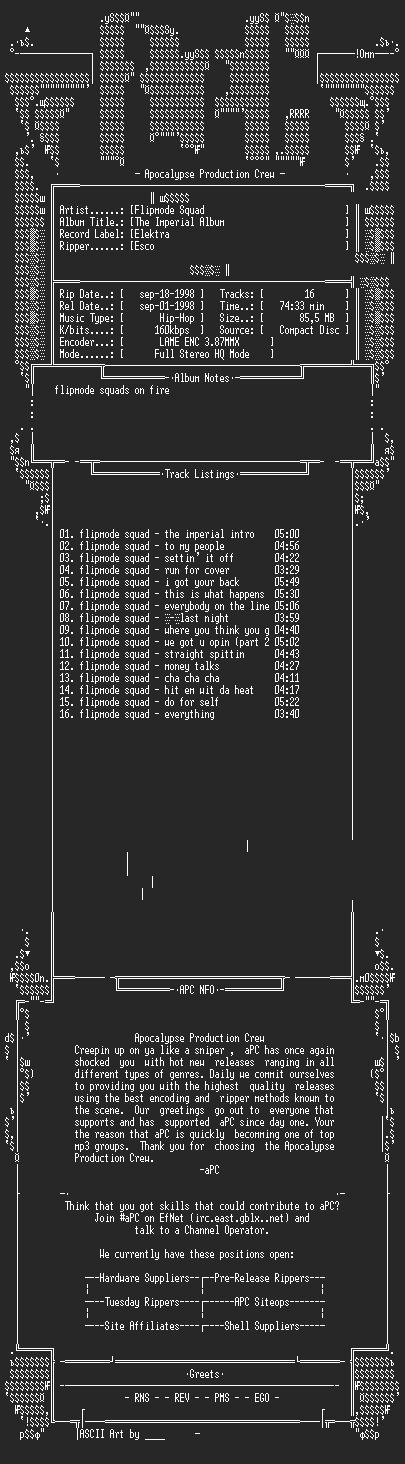 NFO file for Flipmode_squad-the_imperial_album-apc-esco