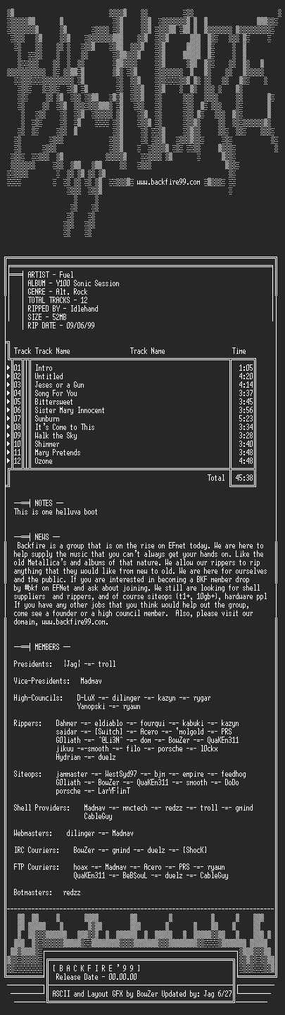 NFO file for Fuel-Y100_Sonic_Session-1998-BKF