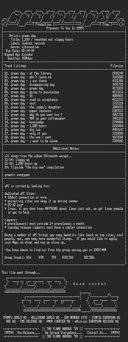 NFO file for Green_Day-1039-Smoothed_Out_Slappy_Hours-1990-aPC